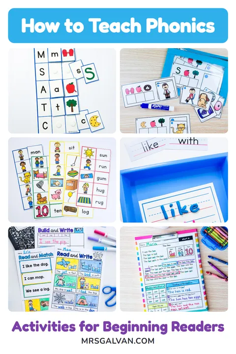 How to Teach Phonics: activities for beginning readers, from MrsGalvan